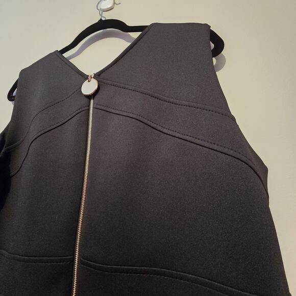 Calvin Klein NWT Fit & Flare Scuba Dress Womens 16W Black $139 Career Business - Picture 16 of 16